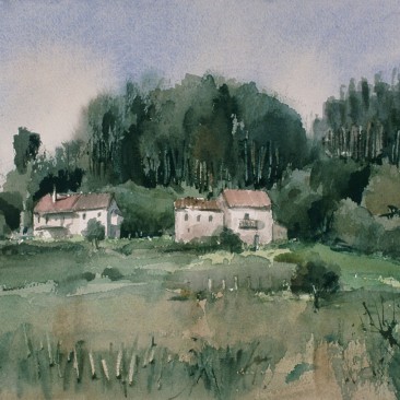 Casas junto al bosque. Limpias (Cantabria)